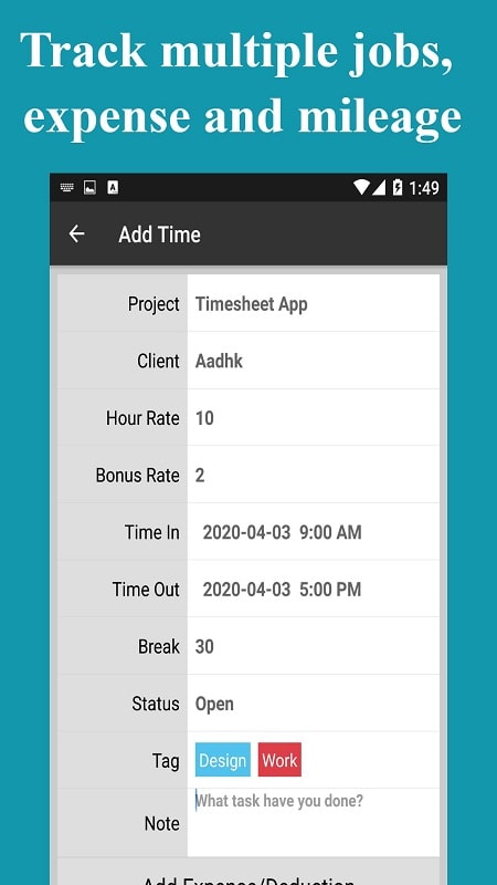Timesheet Work Hours Tracker 1